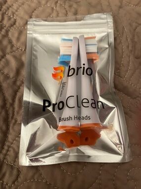 Ollie ProClean Replacement Brush Heads - White with Orange Accents (2-Pack)